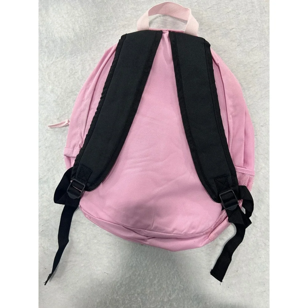 Five Below Pink Backpack School Bag Front Zip Pocket‎ Mesh Side Pocket 16x12